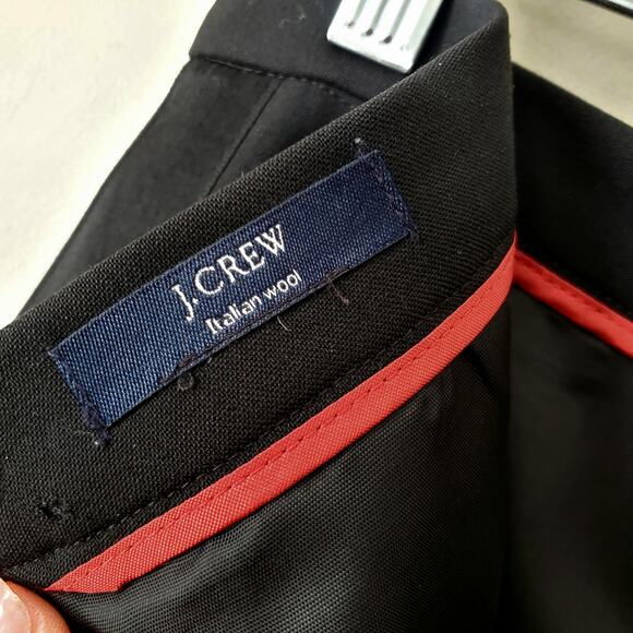 90s Y2K J Crew Black Italian Wool Tuxedo Midi Skirt M Cocktail Elegant Career - Picture 7 of 13